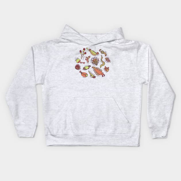 Cambrian Critters Kids Hoodie by Soft Biology